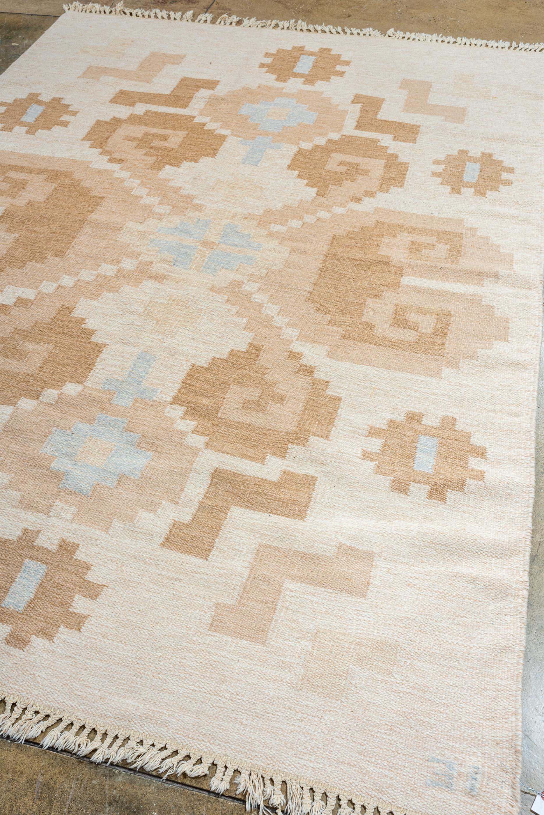 Scandinavian Modern Scandanavian Rollaken Flatweave Rug