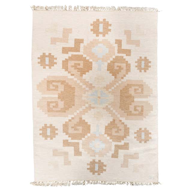 Modern Scandanavian Rollaken Flatweave Rug, with Multicolor Diamond ...