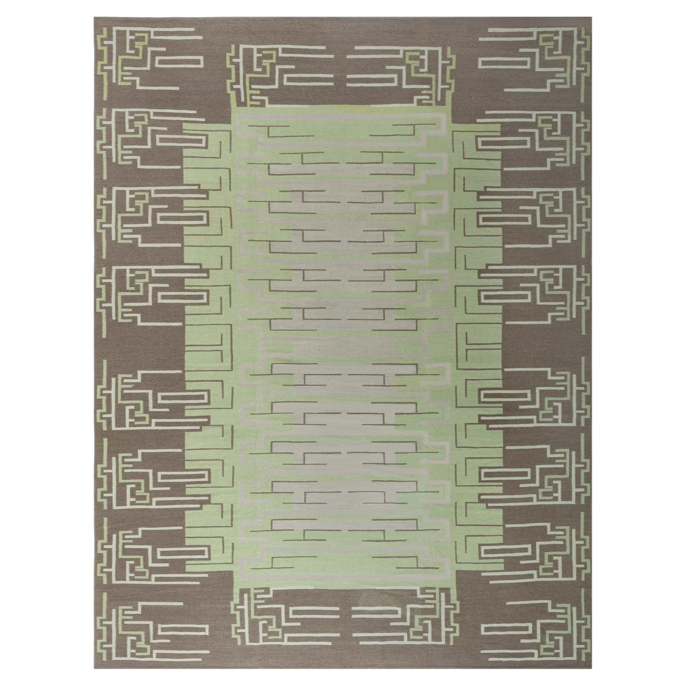 The Modern Scandinavian Art Deco Flat Weave Wool Rug von Doris Leslie Blau