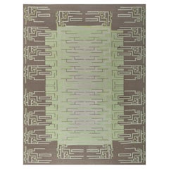 Modern Scandinavian Art Deco Flat Weave Wool Rug by Doris Leslie Blau