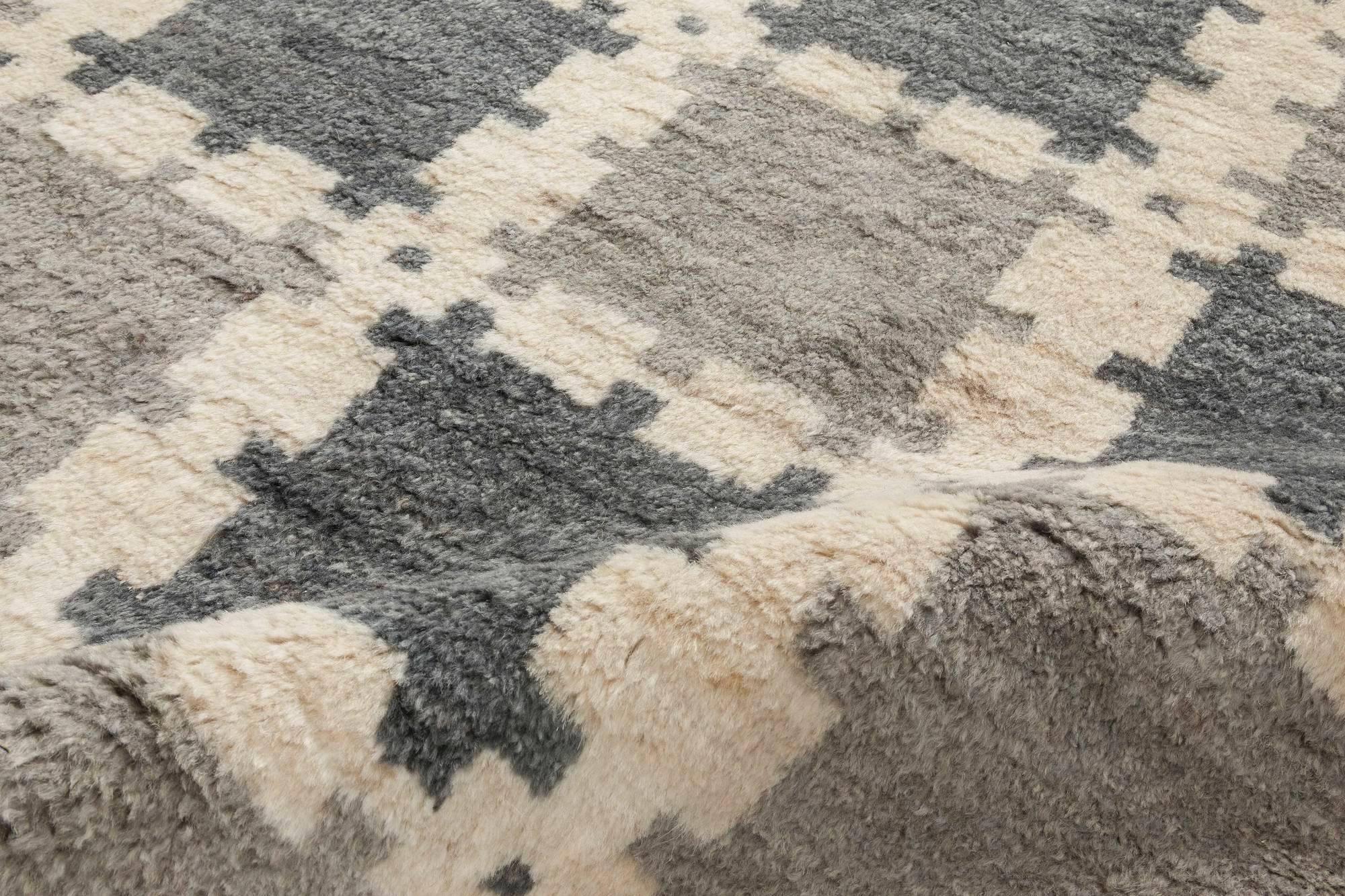 The Modern Scandinavian Geometric Wool Pile Rug von Doris Leslie Blau (Skandinavische Moderne) im Angebot
