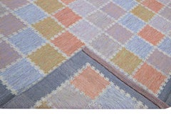 Modern Scandinavian Multicolor Handmade Geometric Room Size Wool Rug