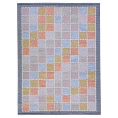 Modern Scandinavian Multicolor Handmade Geometric Room Size Wool Rug