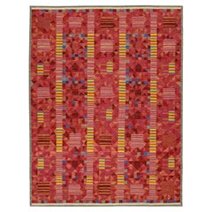 Modern Scandinavian Red Kilim – Handmade Geometric Flatweave Wool 9x12