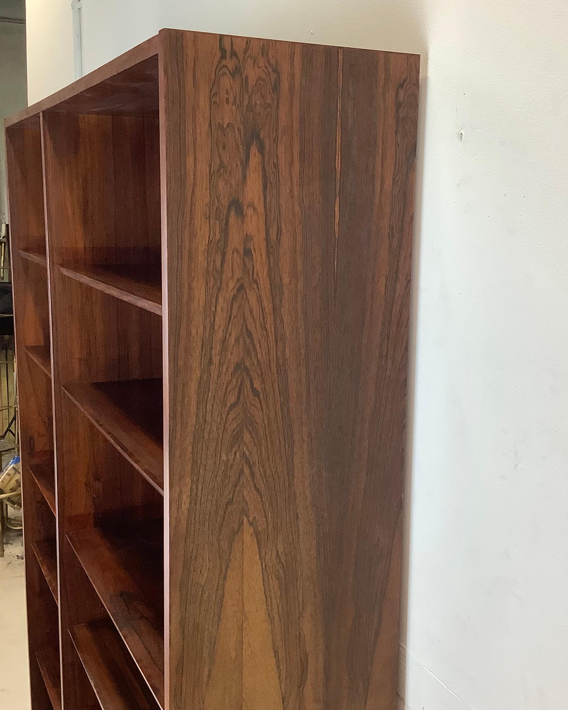Modern Scandinavian Rosewood Double Bookcase 6