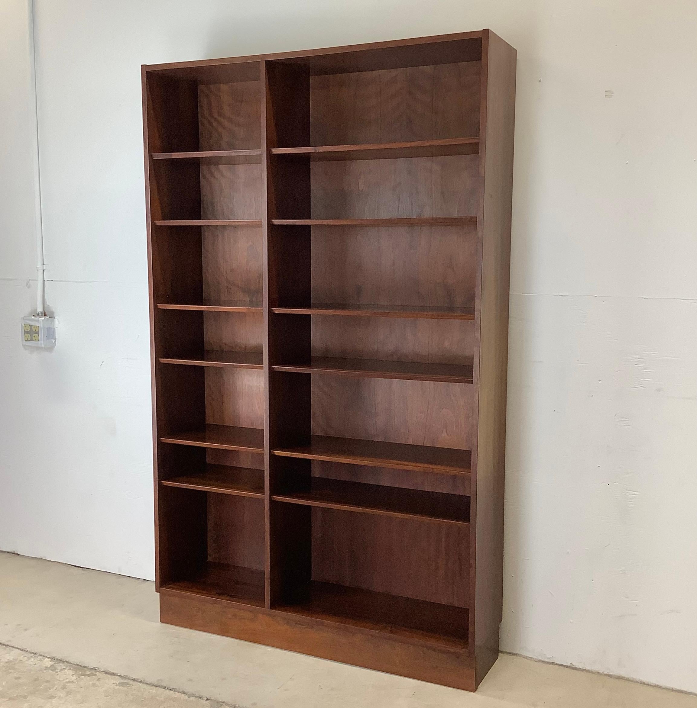 Modern Scandinavian Rosewood Double Bookcase 9