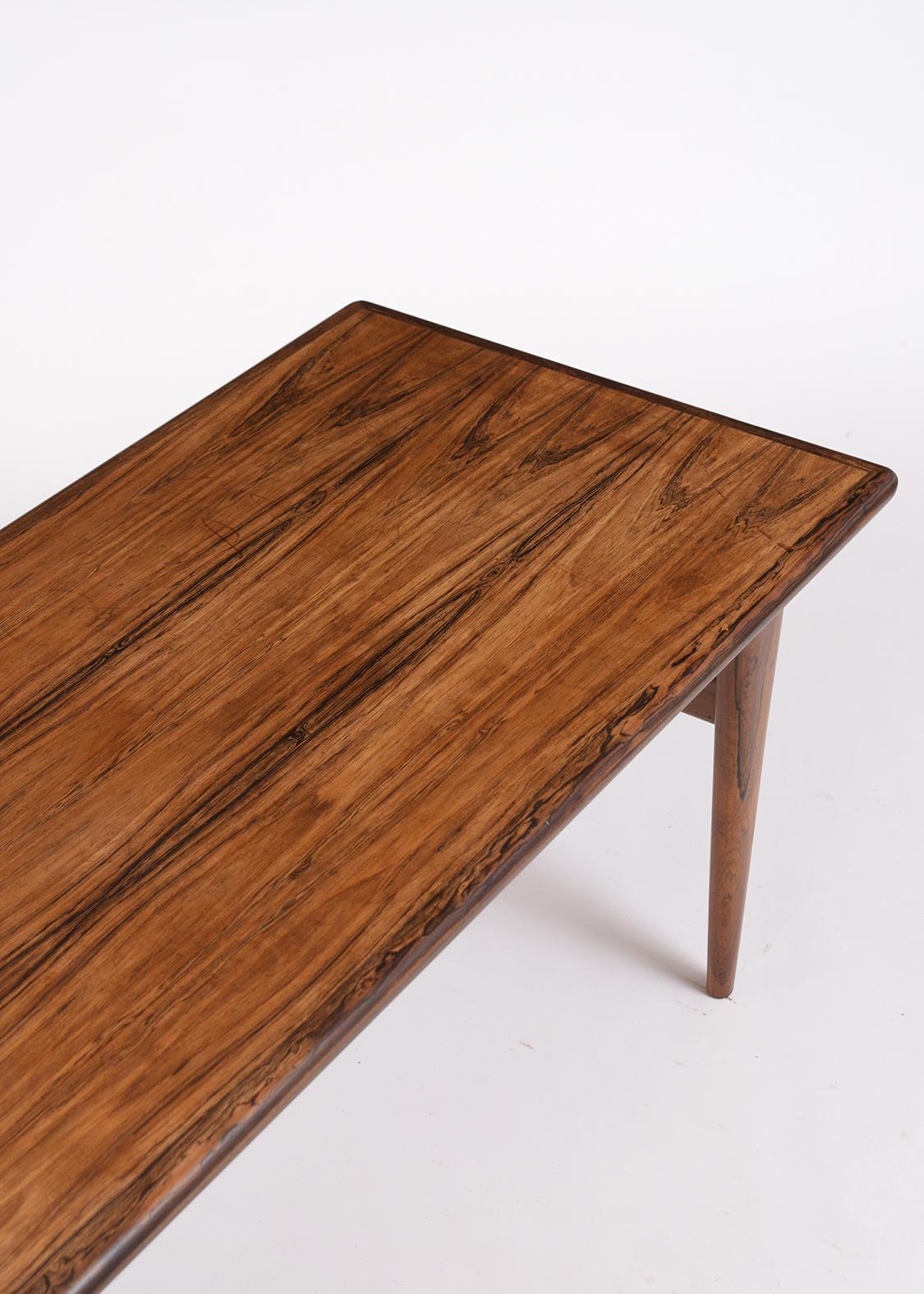 Scandinavian Modern Modern Scandinavian Rosewood Low Coffee Table by Johannes Andersen &  Wikkelsois