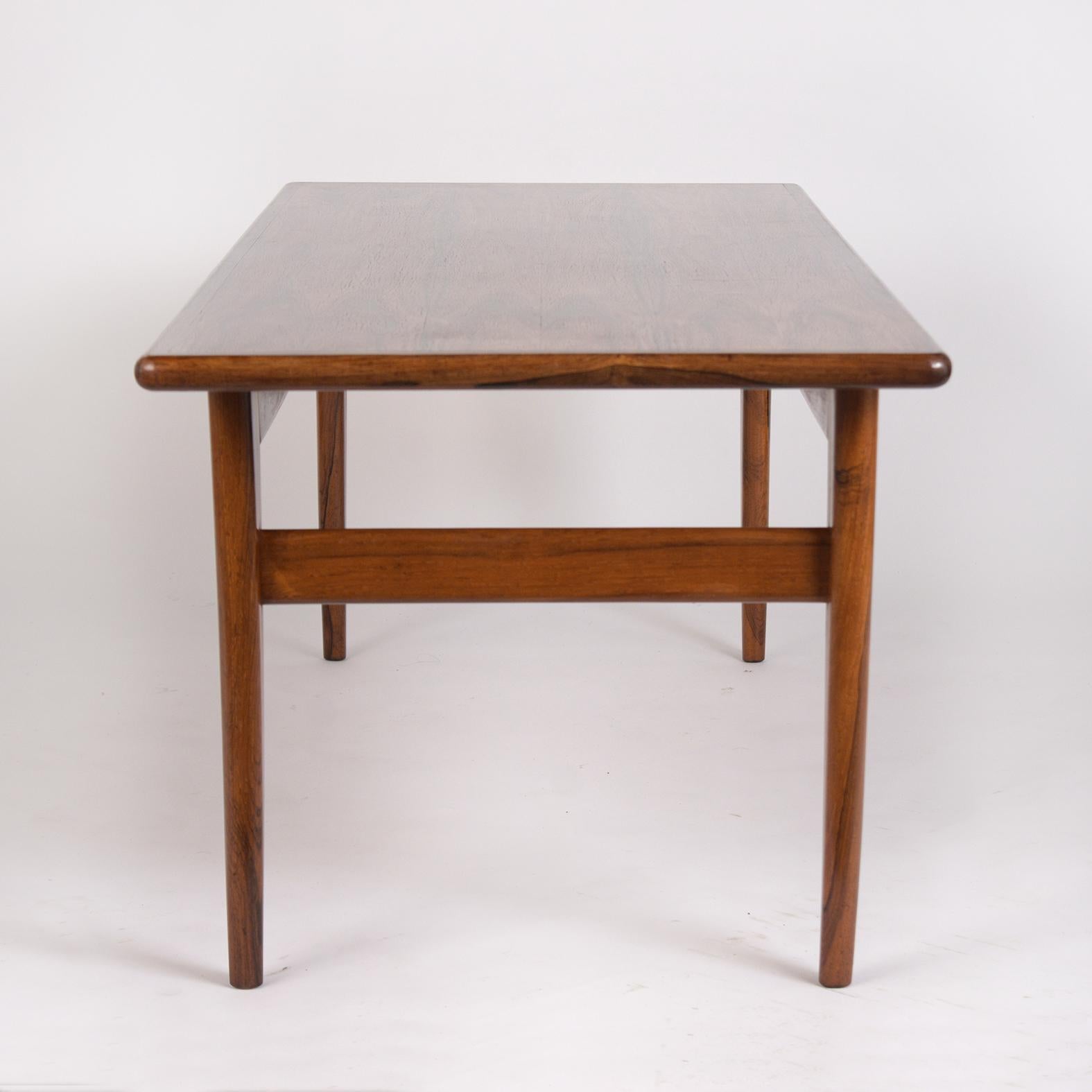 Mid-20th Century Modern Scandinavian Rosewood Low Coffee Table by Johannes Andersen &  Wikkelsois