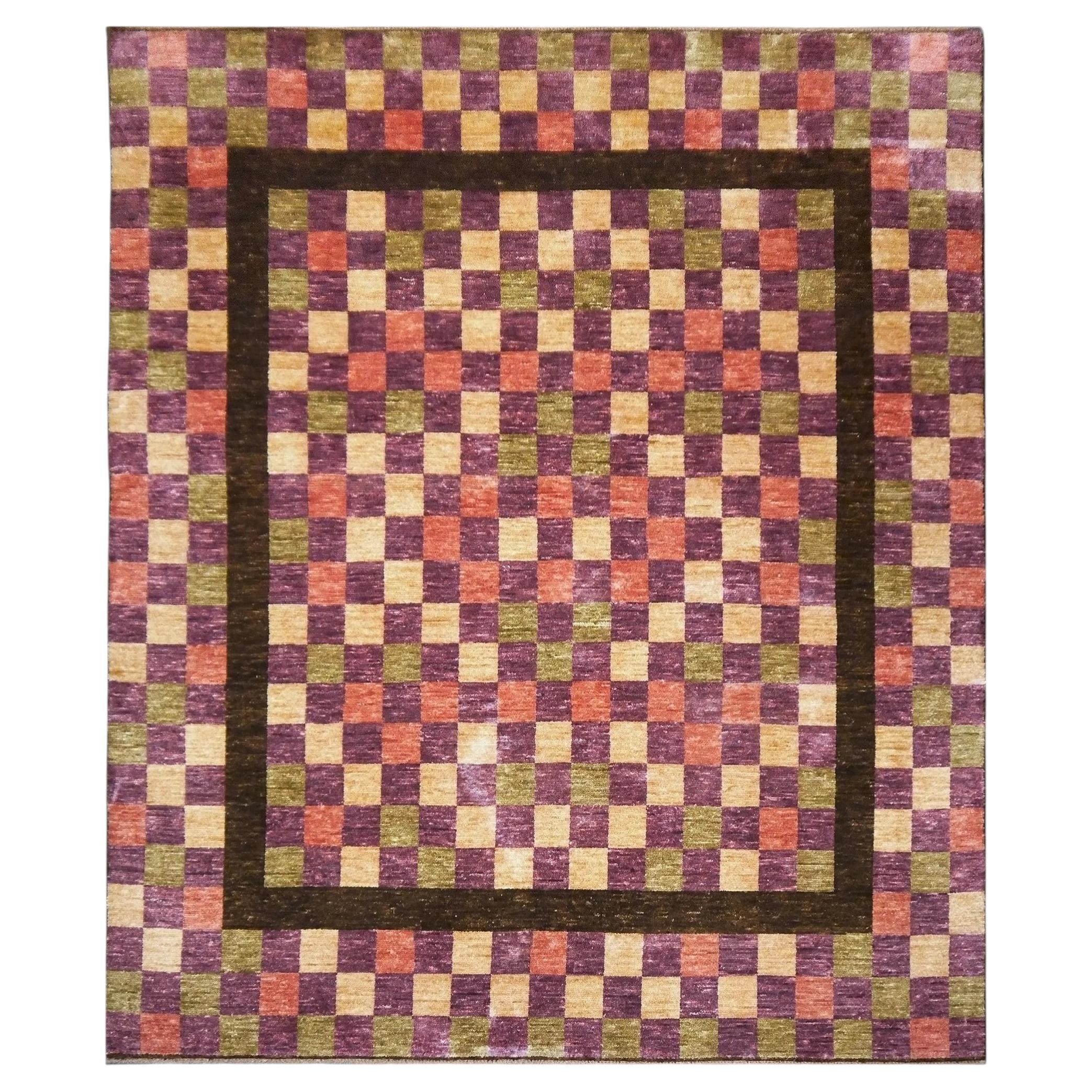 Modern Designer Room Size Area Rug Checkerboard Djoharian Collection For Sale