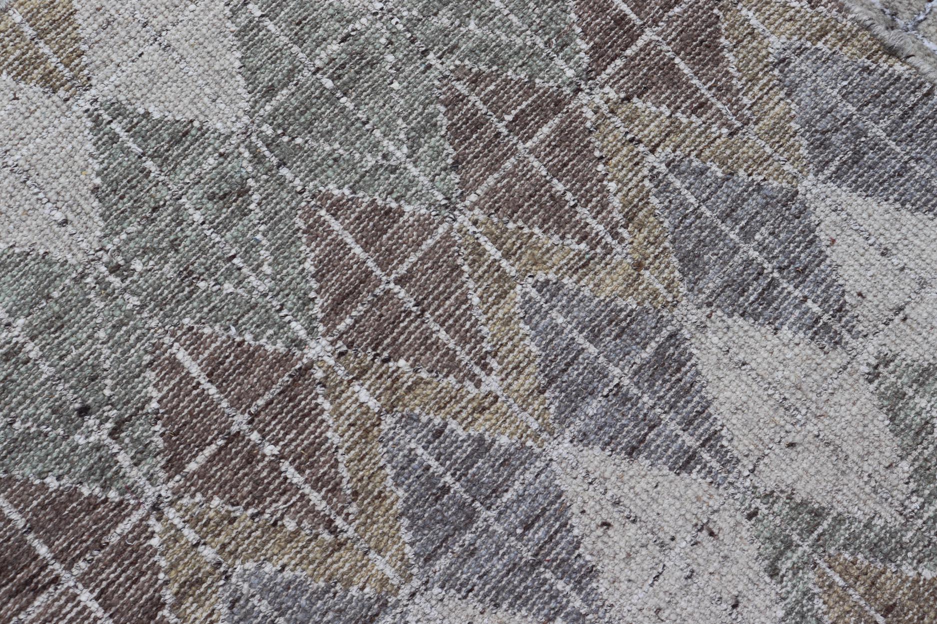 Tappeto moderno scandinavo con motivi a diamante ripetuti 10 x 12 in vendita 1
