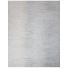 Modern Scandinavian Rug with ‘Seismograph Wave’ Patterns in Gray over Ivory