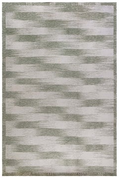 Modern Scandinavian-Style Wool Rug "Forel" Design in Green by Doris Leslie Blau