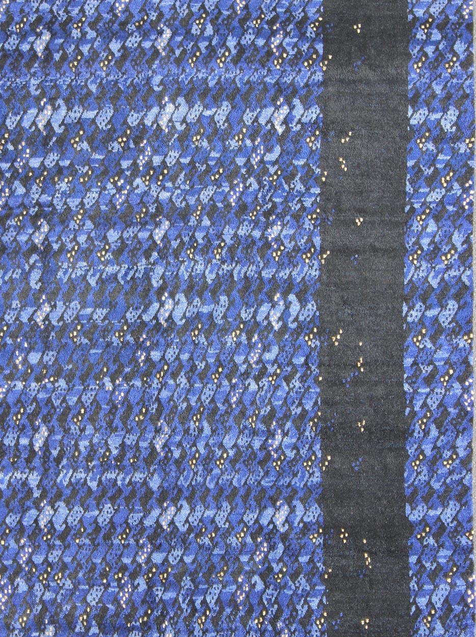 Modern Scandinavian/Swedish Geometric Design Rug by Keivan Woven Arts. rug RJK-19410-SHB-121-PILE, Keivan Woven Arts / country of origin / type: India / Scandinavian piled/flat weave rug
Measures: 9'2 x 11'10.
This Scandinavian Pile rug is inspired