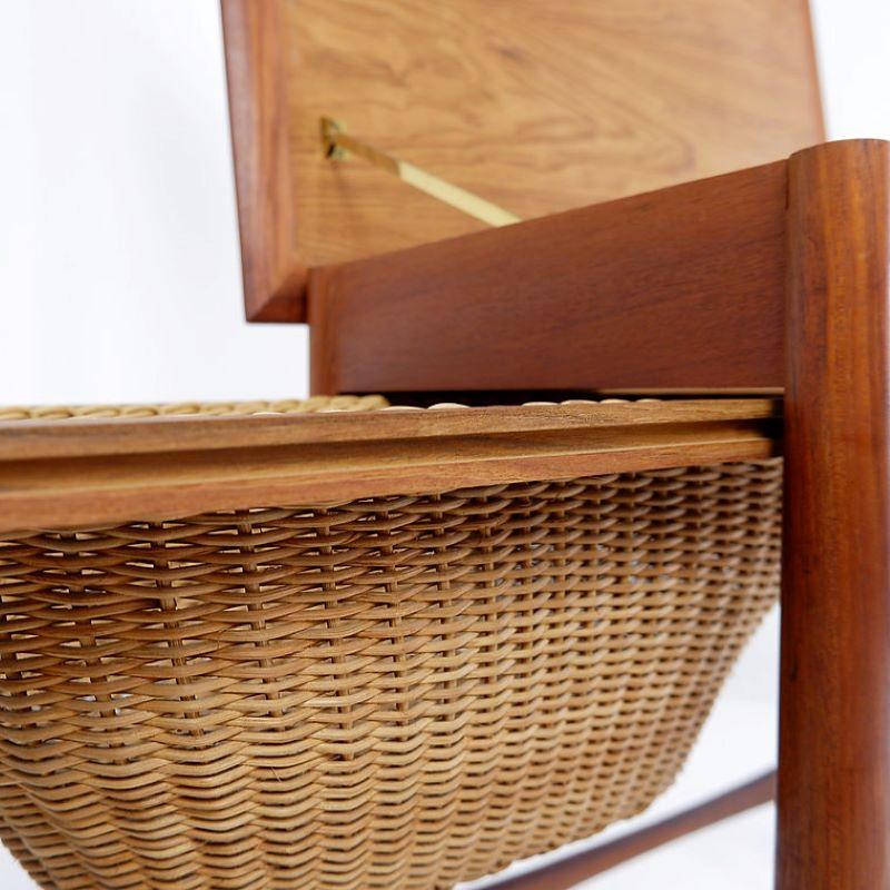 Modern Scandinavian Teak Sewing Basket End Table - Johannes Andersen For Sale 5