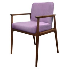 Modern Scandinavian Velvet And Beech Helsinki Dining Chair Handmade and Custom