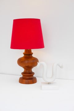 Modern Scandinavian vintage Oak table lamp from Möllers, Sweden