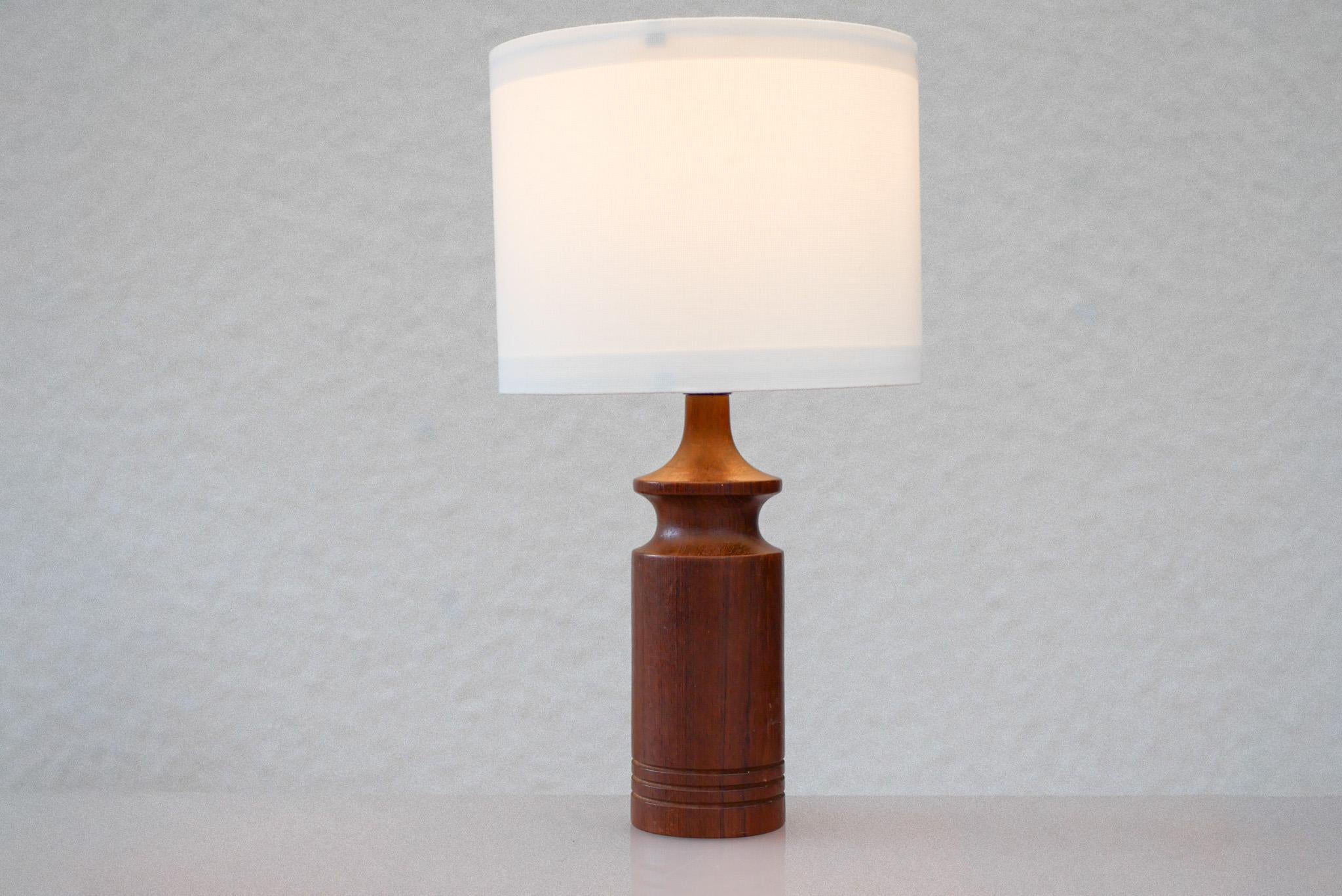 Mid-20th Century Modern Scandinavian vintage Teak table lamp from Denmark For Sale