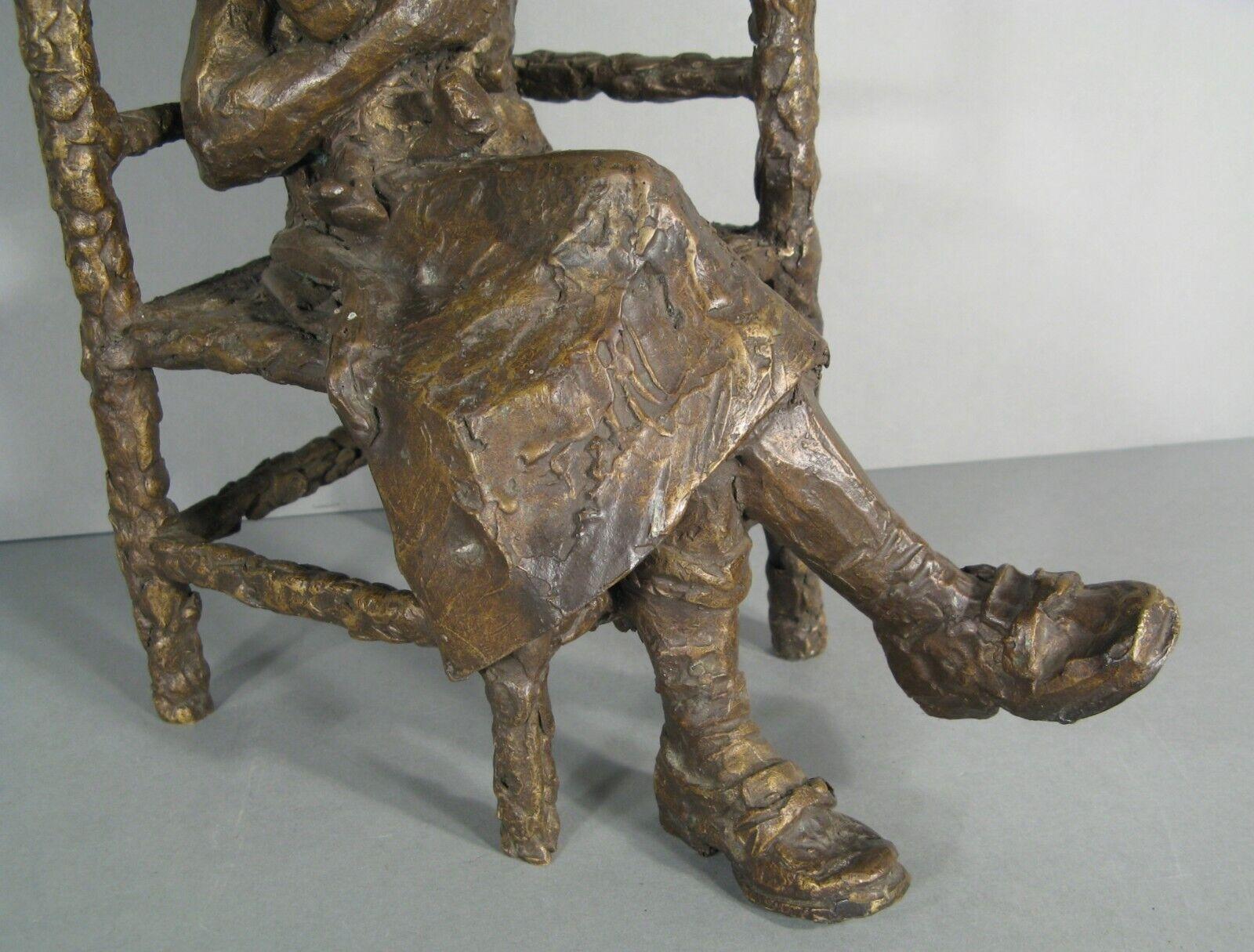 Empire Modern School Bronze Sculpture: Smiling Young Girl with Fox Terrier Dog - 1Y159