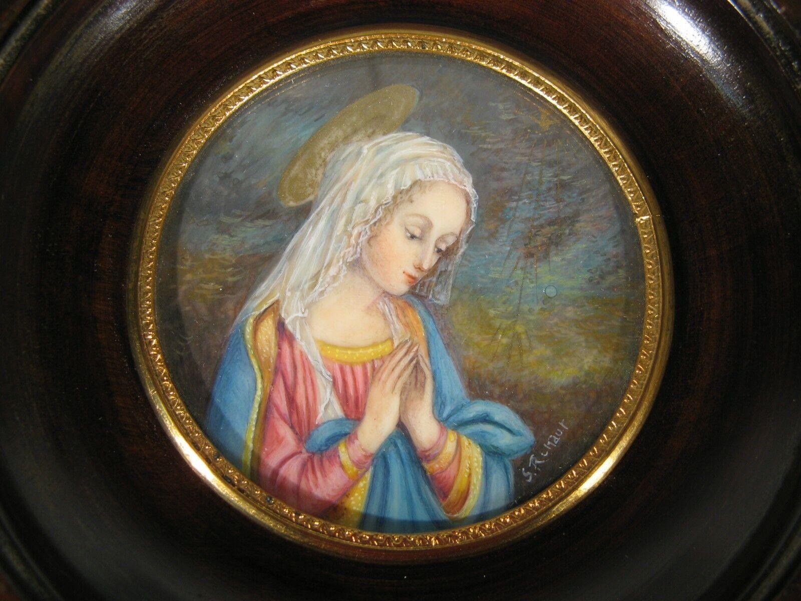 Empire L'Adoration de l'Enfant - Miniature Painting after Fra Filippo Lippi - 1Y160