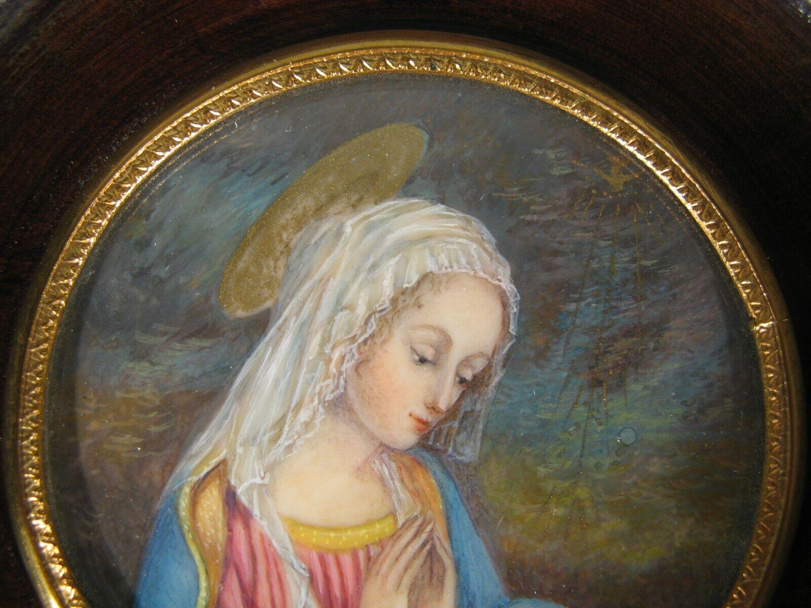 L'Adoration de l'Enfant - Miniature Painting after Fra Filippo Lippi - 1Y160 In Good Condition In Bordeaux, FR