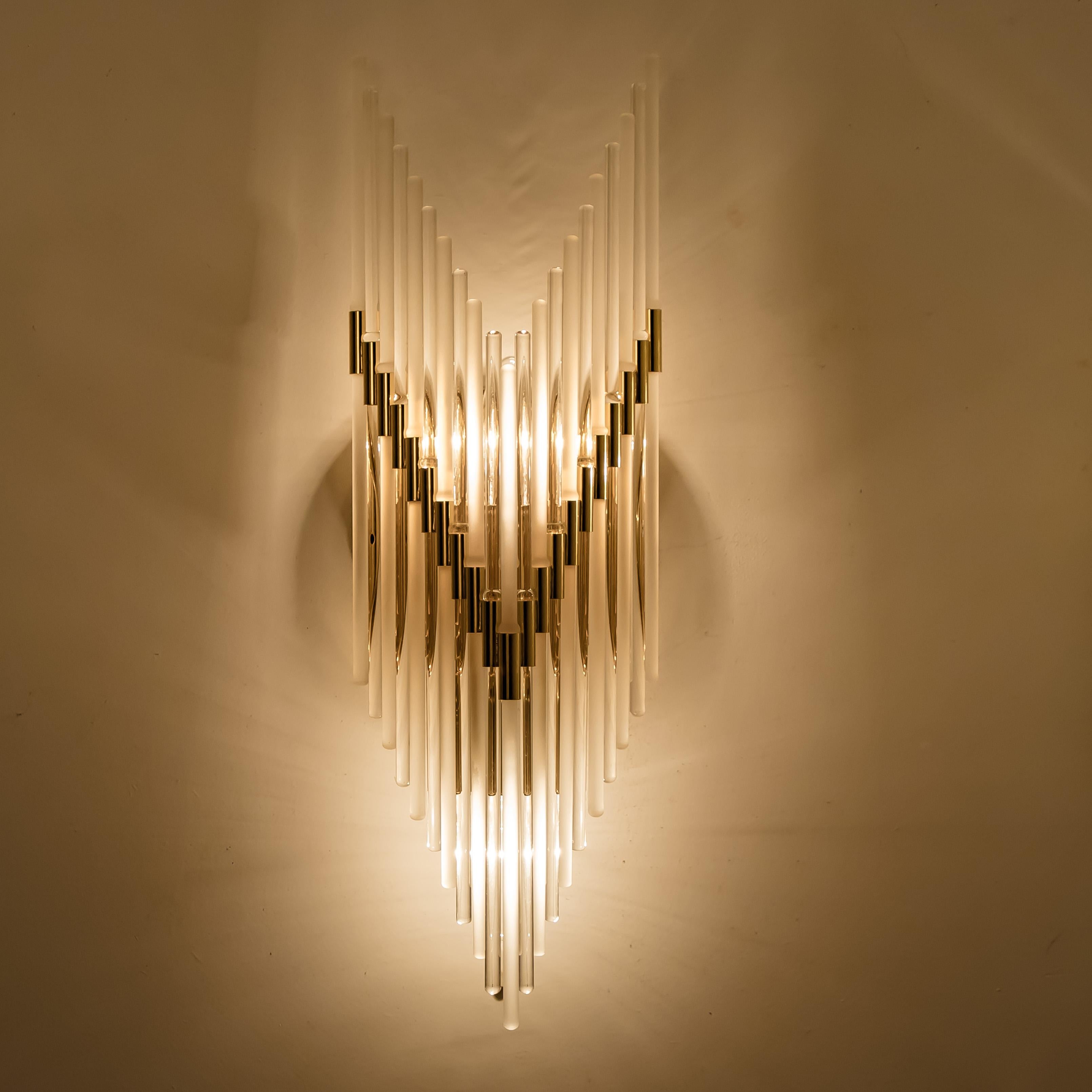 Modern Sciolari Glass Rod Waterfall Wall Sconces for Lightolier, 1970 1