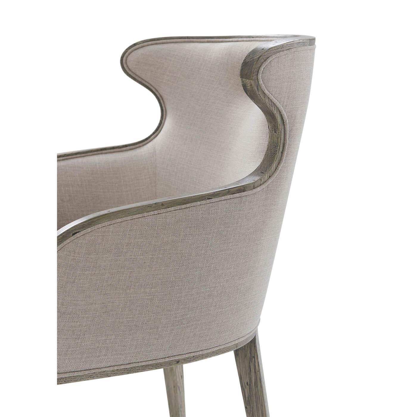Organic Modern Modern Scoop Back Dining Chair, Greyed Oak For Sale