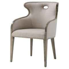 Modern Scoop Back Dining Chair, Greyed Oak