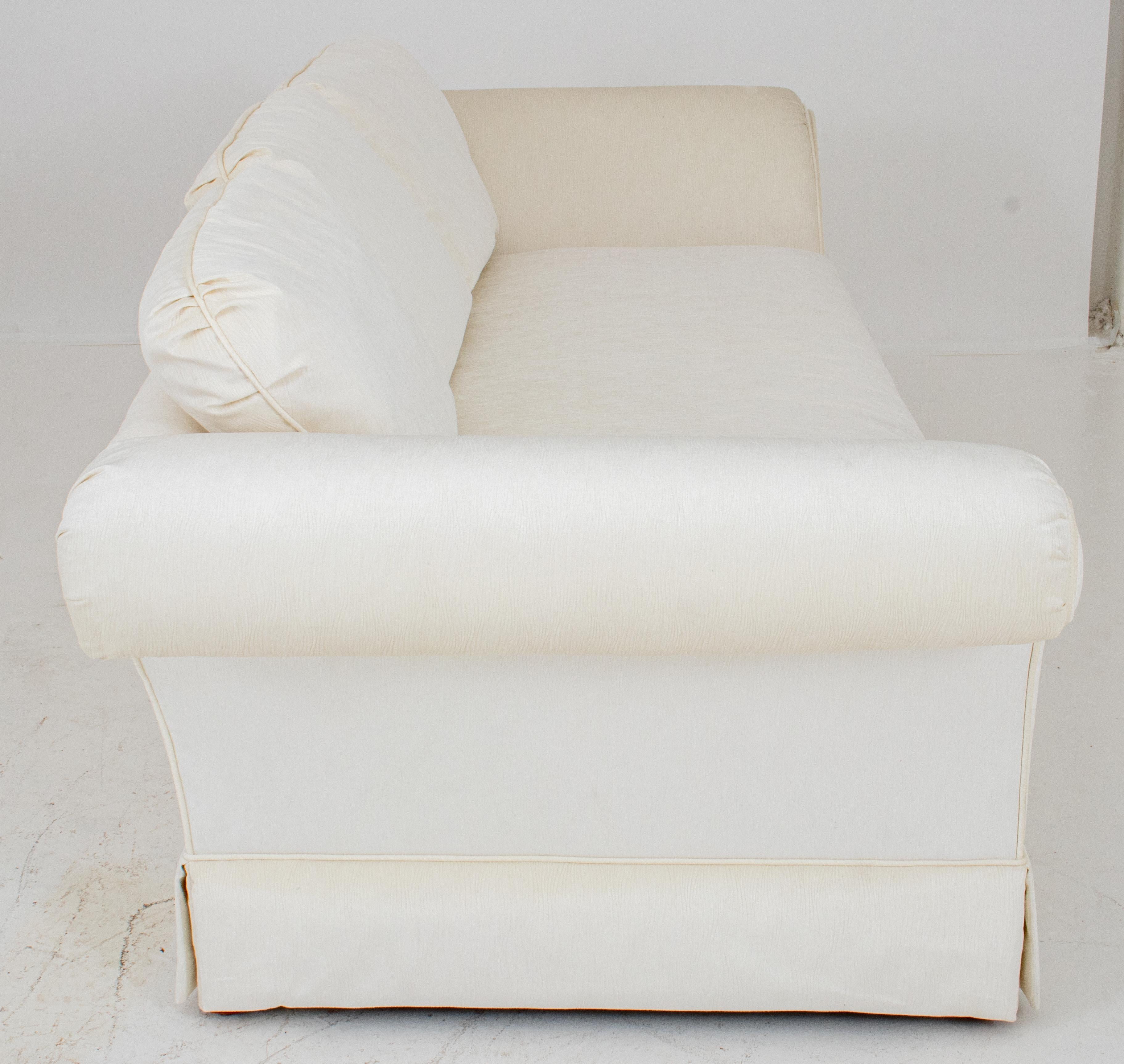 Modern Scroll Arm Upholstered Sofa In Good Condition In Astoria, NY