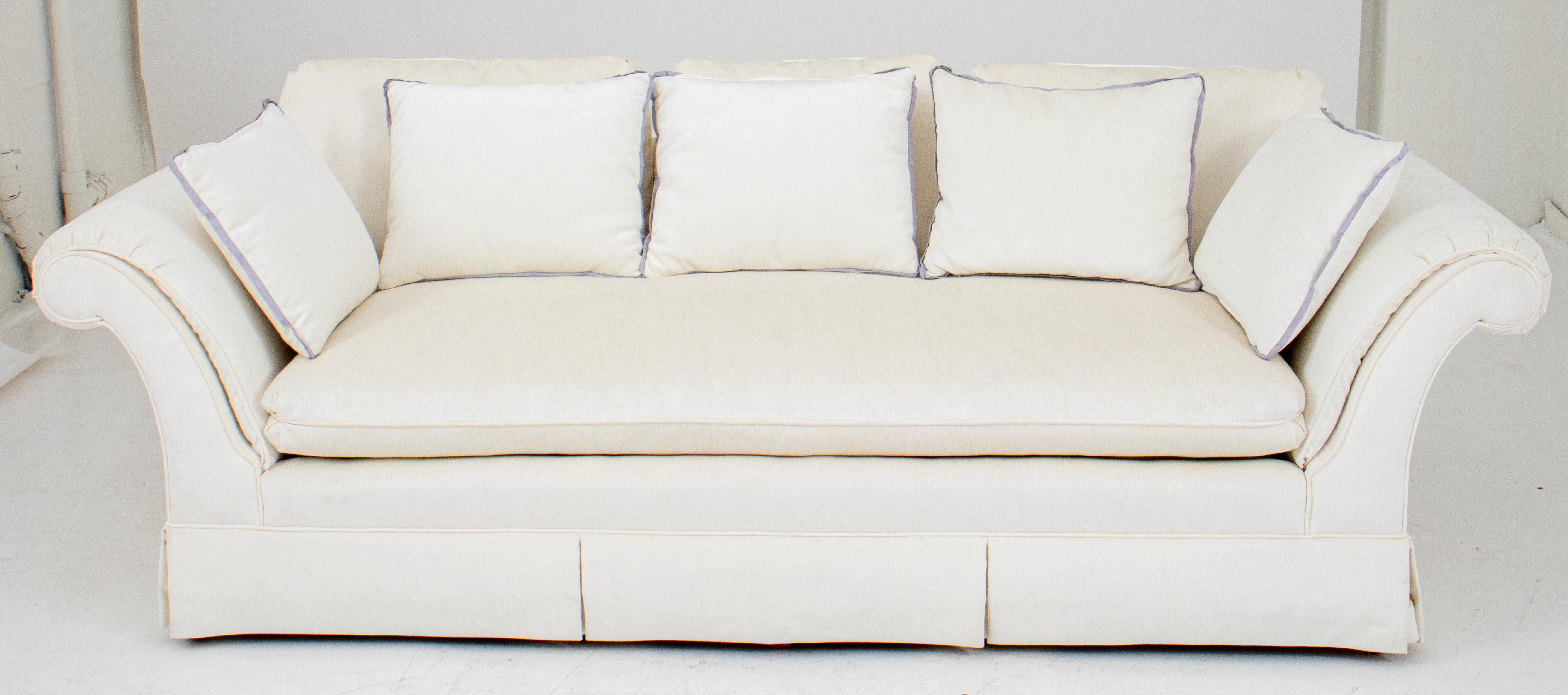 Modern Scroll Arm Upholstered Sofa 2