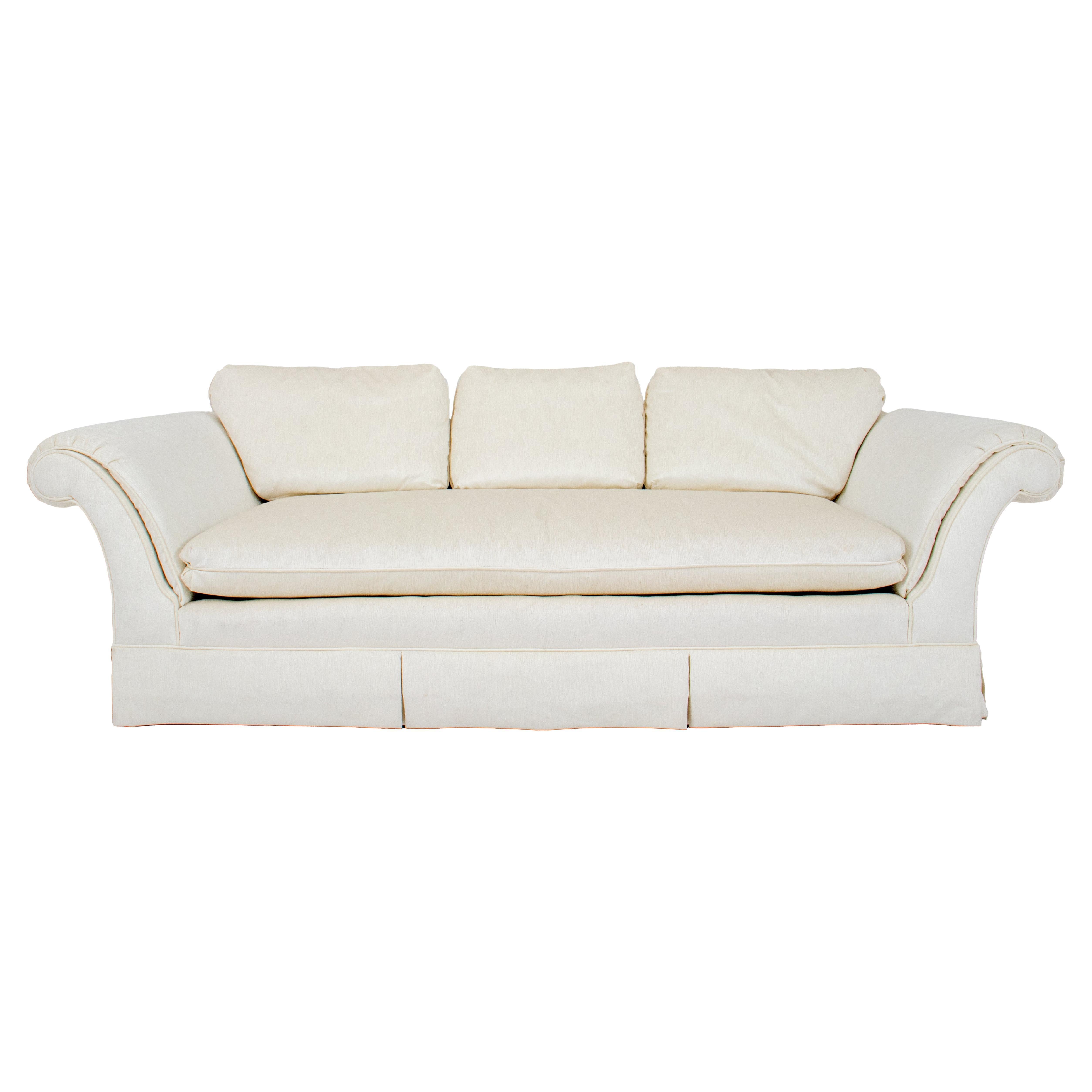 Modern Scroll Arm Upholstered Sofa
