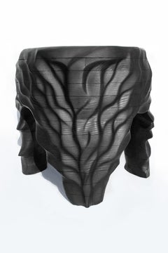 Modern Sculpted Shou Sugi Ban Ash Aya Side Table