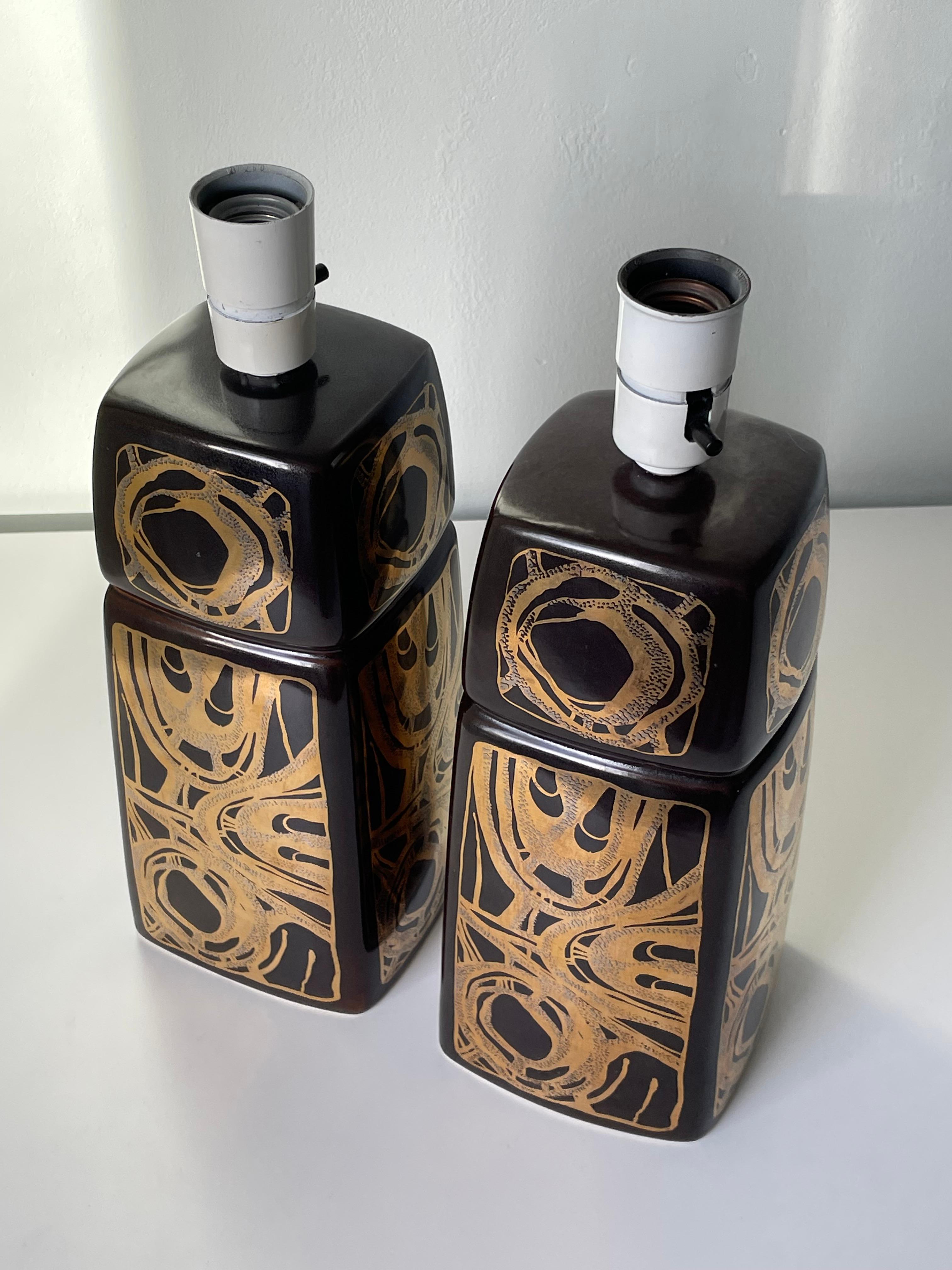 Lámparas de sobremesa modernistas Hiort Petersen Golden Decor, años 60 en venta 4