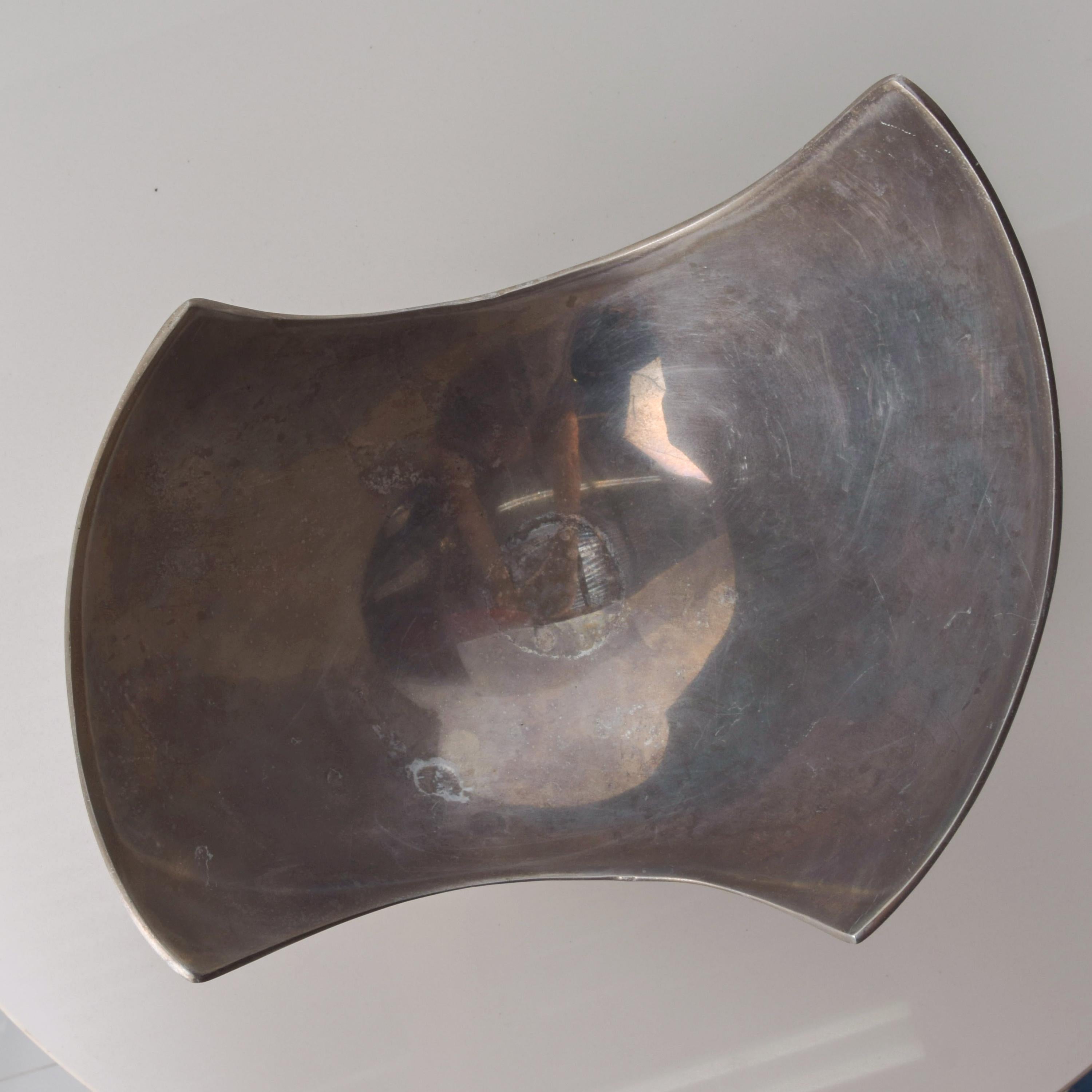 Modern Sculptural Aluminum Bowl Nambe Era 4