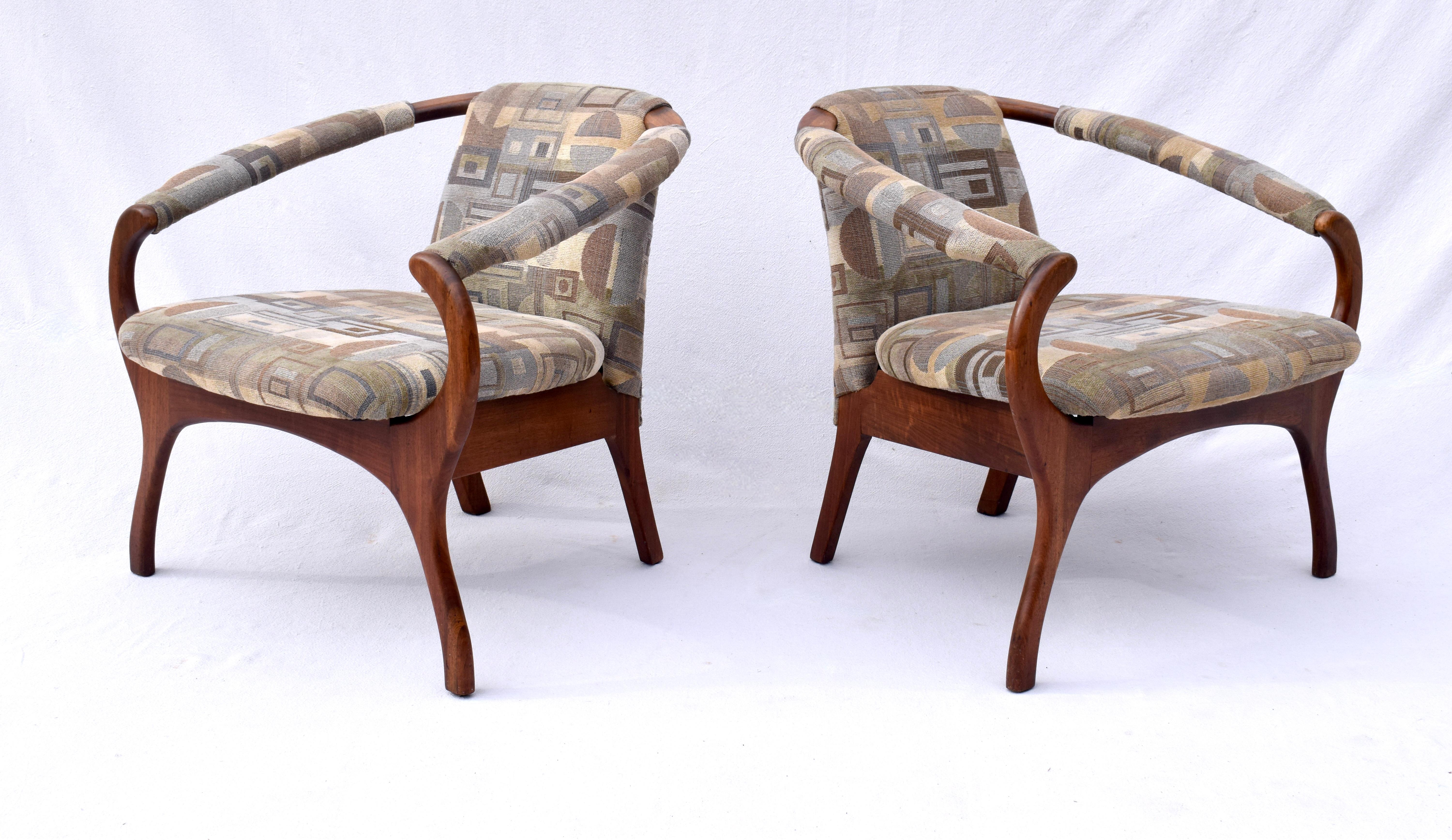 American Modern Sculptural Arm Chairs Attributed to Adrian Pearsall For Sale