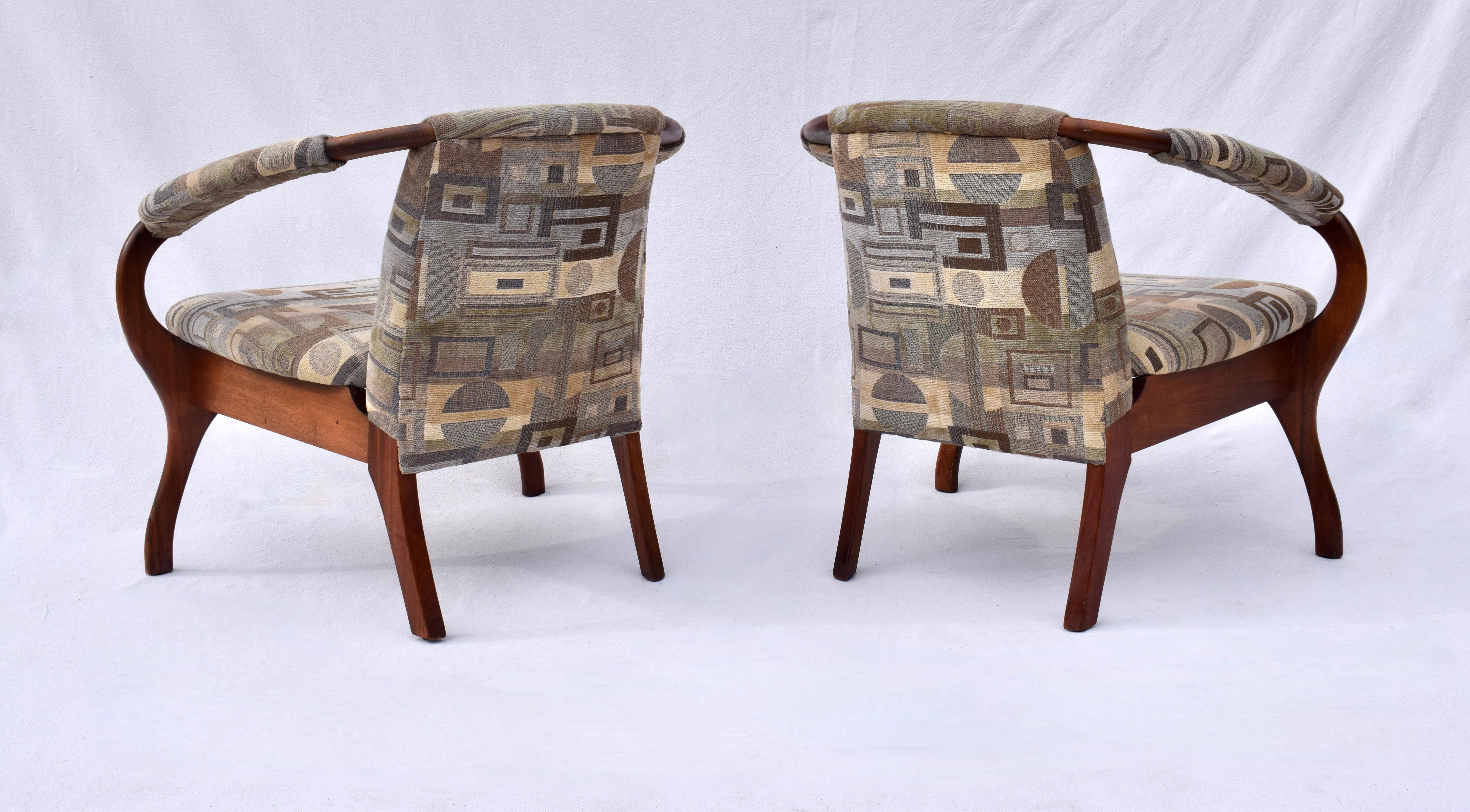 20th Century Modern Sculptural Arm Chairs Attributed to Adrian Pearsall For Sale