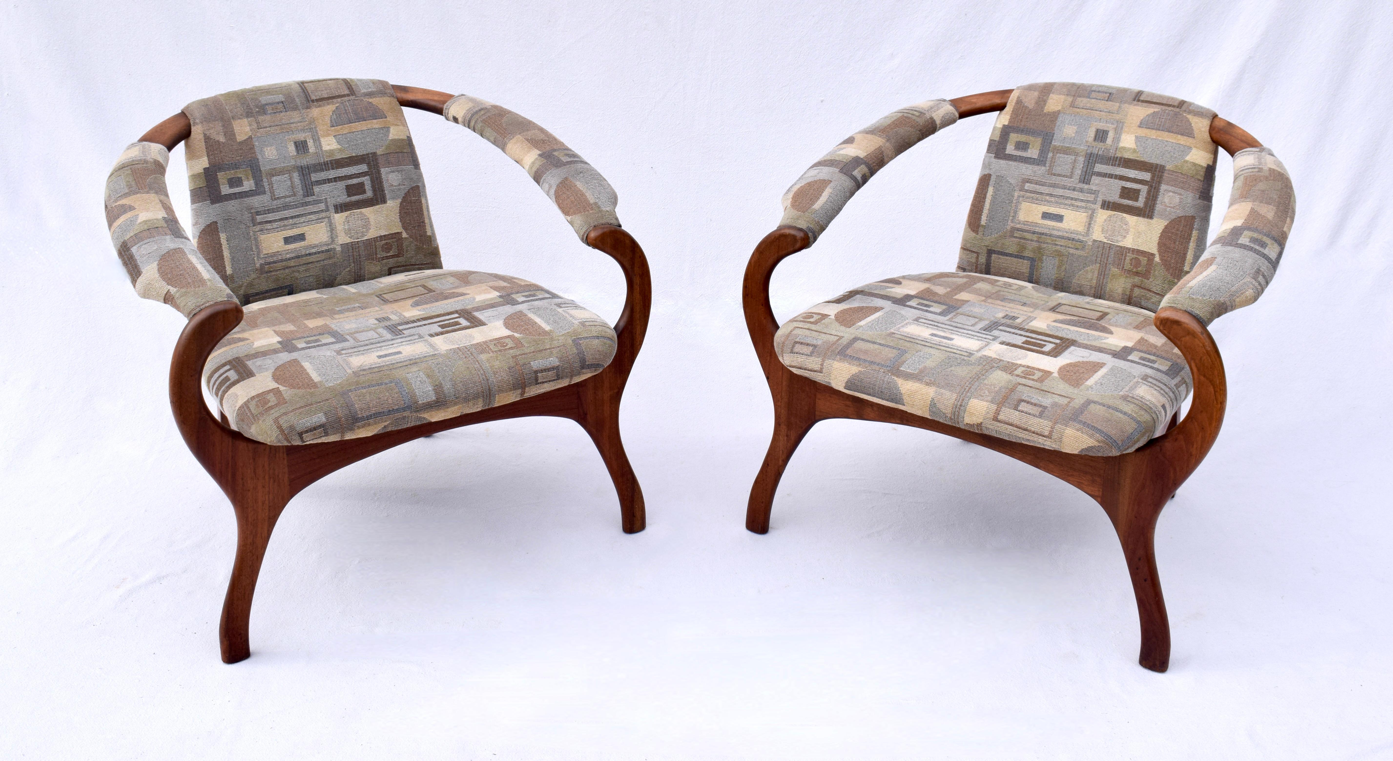 Modern Sculptural Arm Chairs Attributed to Adrian Pearsall For Sale 2