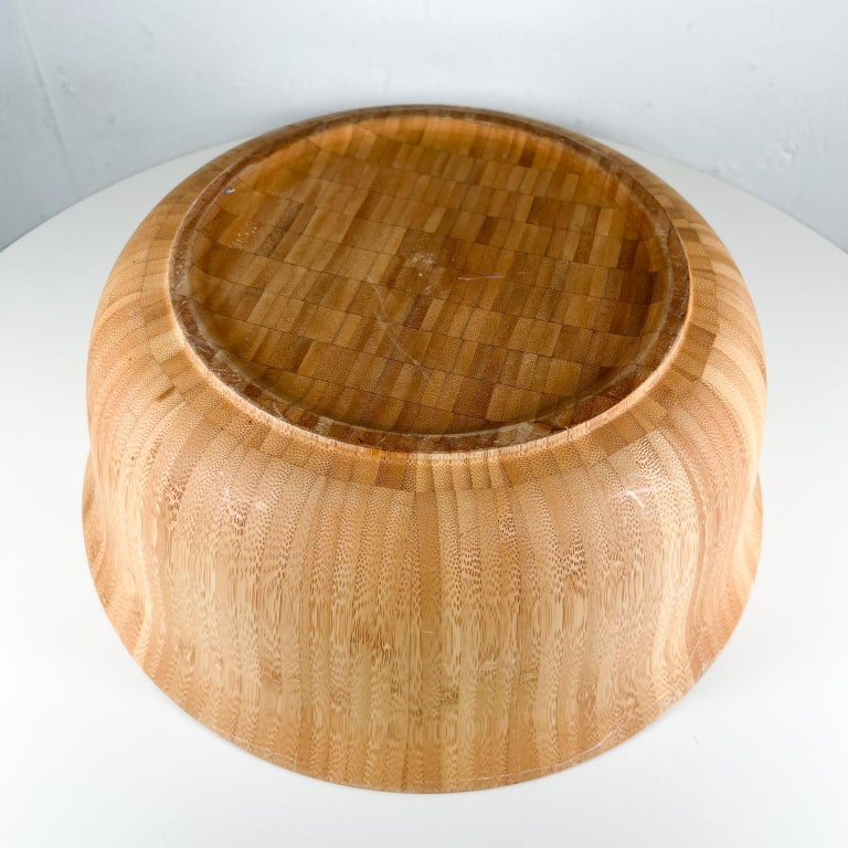 Modern Sculptural Bamboo Salad Fruit Serving Bowl For Sale at 1stDibs