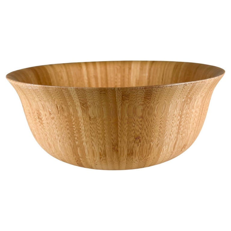 Modern Sculptural Bamboo Salad Fruit Serving Bowl For Sale at 1stDibs