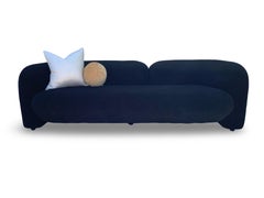 Modern Sculptural Black Soft Bouclé Sofa, Fabric, 2020s
