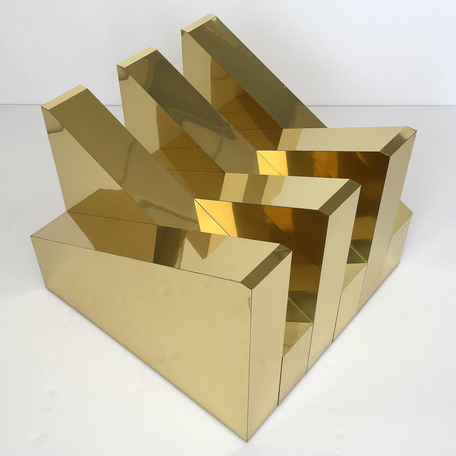 Modern Sculptural Brass Coffee Table 6