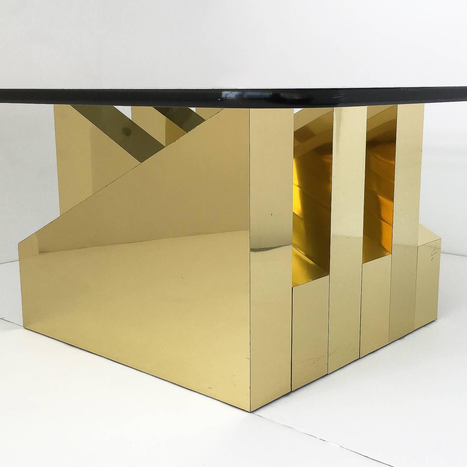 Late 20th Century Modern Sculptural Brass Coffee Table