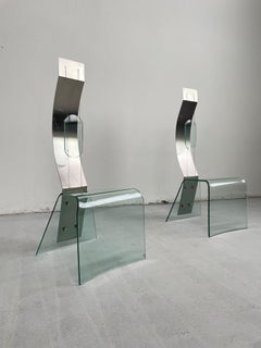Sculptural Chair Zero by Marco Baldanello, Glass and Steel, Italy 1990's