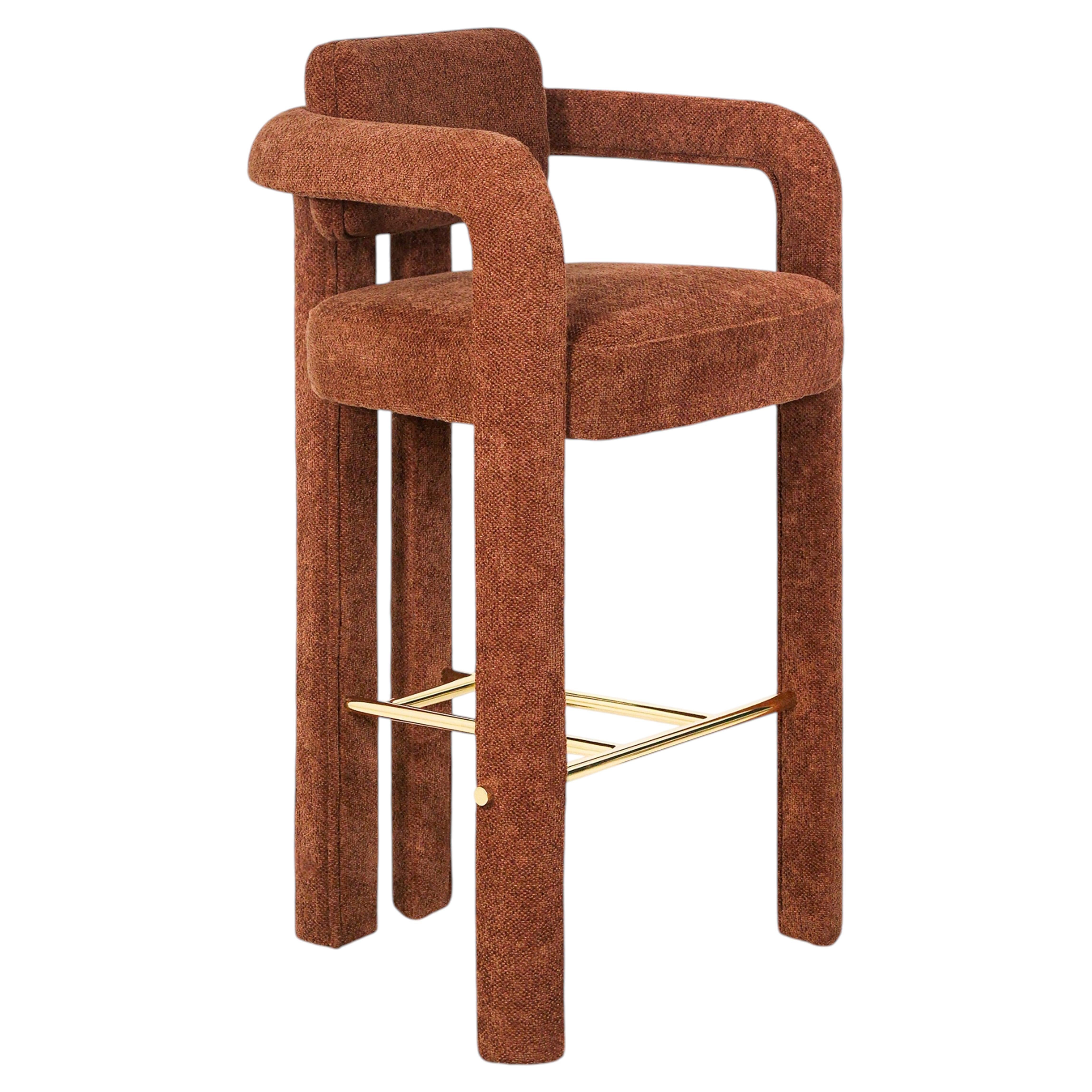 Modern sculptural chenille Double Arch counter stool by InsidherLand For Sale