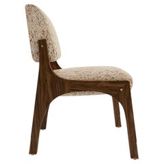 Modern sculptural chenille walnut armless Arches II dining chair by InsidherLand