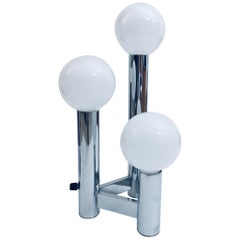 Modern Sculptural Chrome Three-Light Tower Table Lamp by J.T. Kalmar