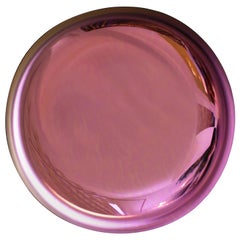 Modern Sculptural Concave Pink Glass French Mirror