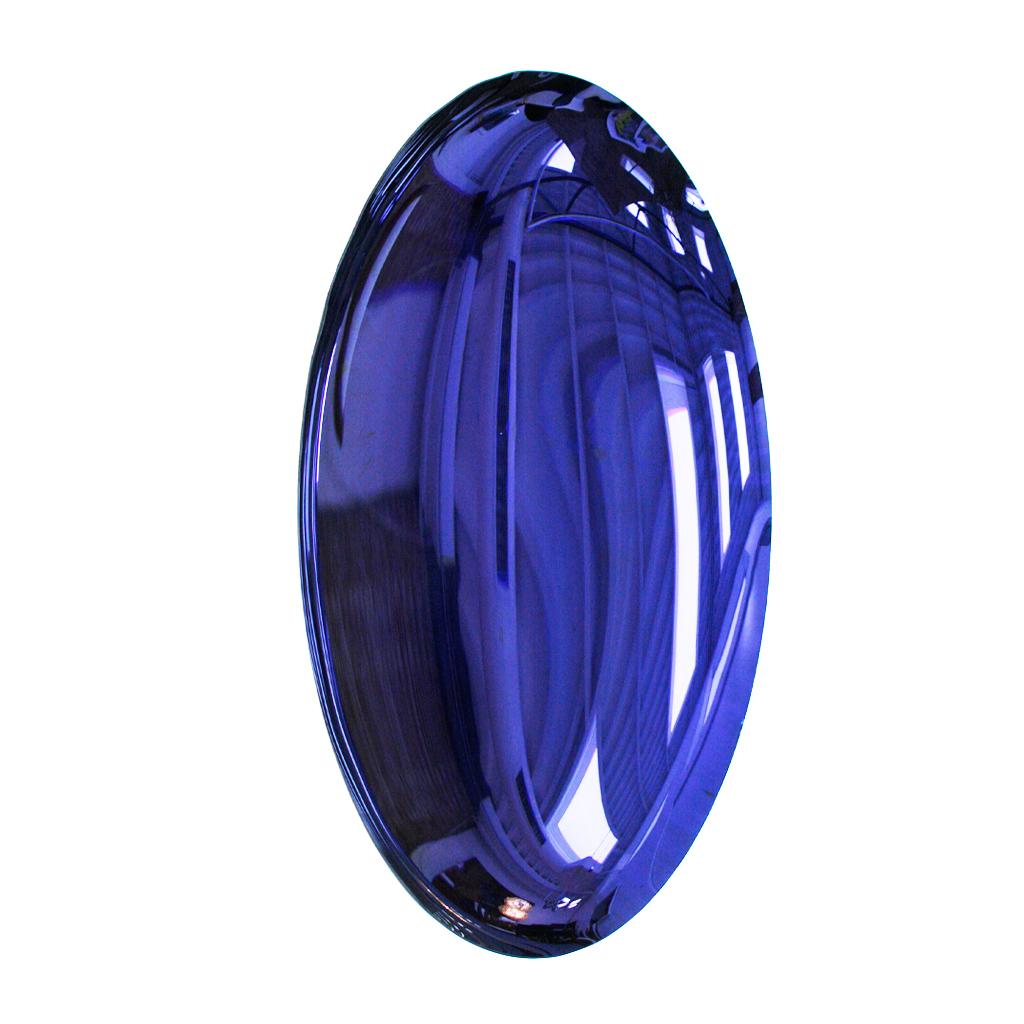 Mid-Century Modern Modern Sculptural Concave Purple Glass French Mirror