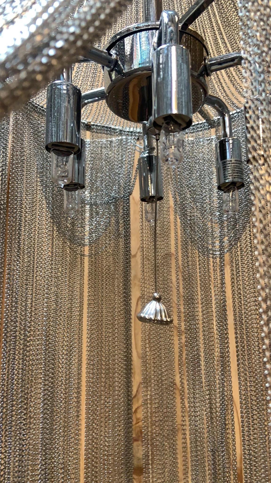 Modern Sculptural Draped Chain Chandelier For Sale 1