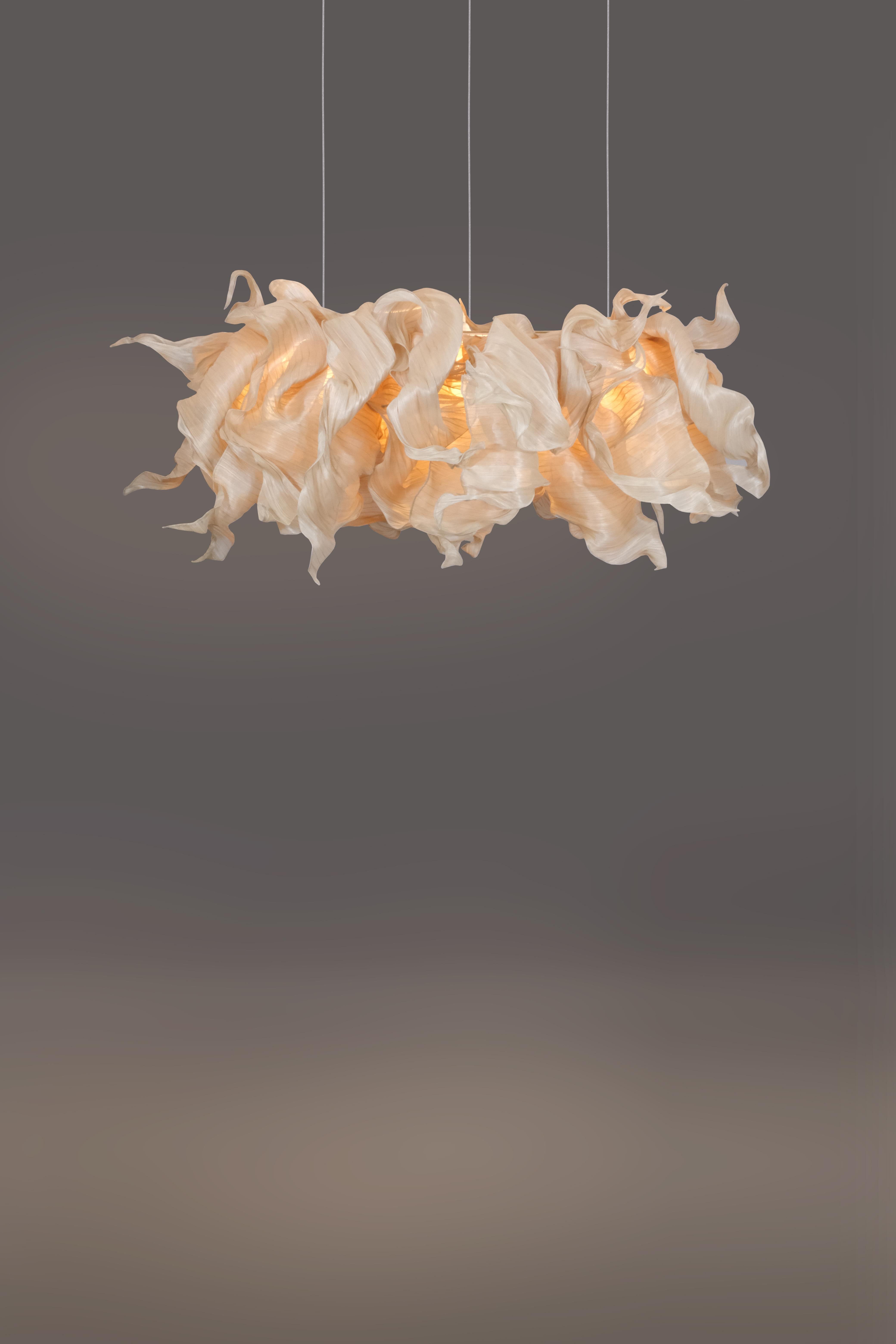 Modern Sculptural Fabric Collectible Chandelier from Studio Mirei, Supernova In New Condition For Sale In New York, NY
