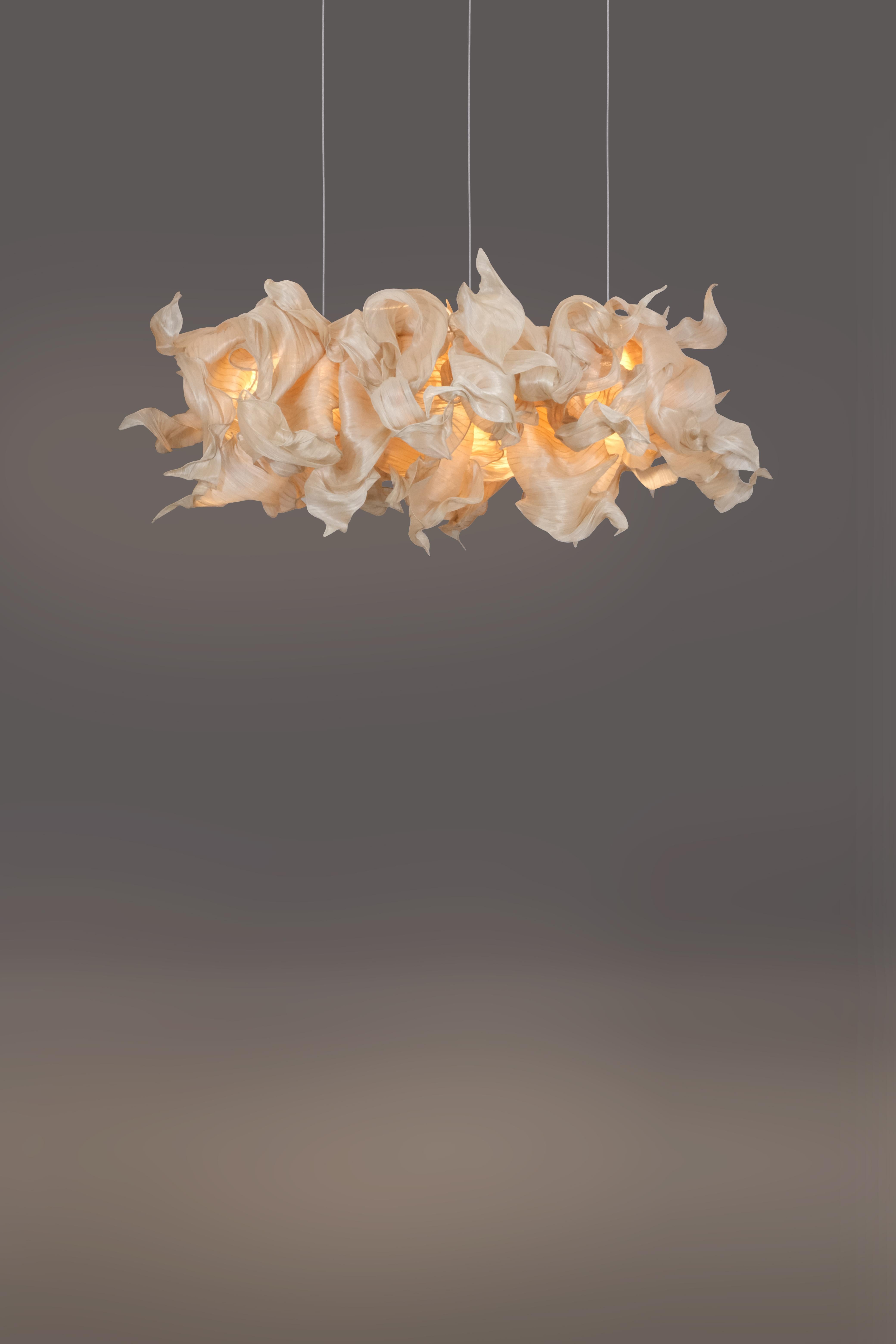 Modern Sculptural Fabric Collectible Chandelier from Studio Mirei, Supernova For Sale 1